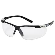MSA SAFETY SAFETY WORKS Safety Glasses, AntiFog Lens, Width Adjustable, SemiRimless Frame, Black Frame SWX00255